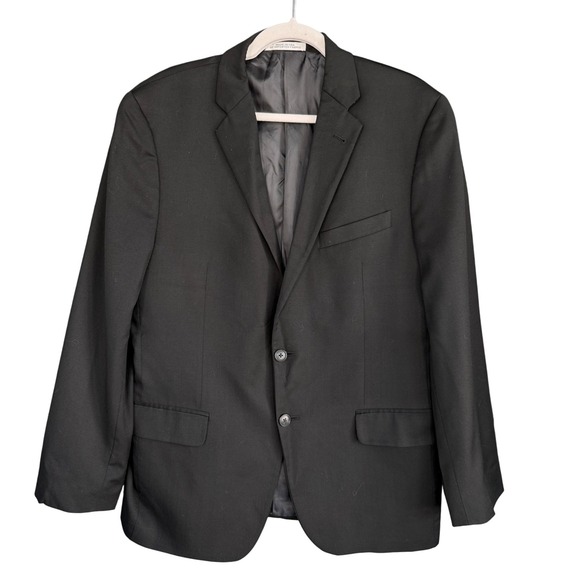 Joseph Abboud REDA Super 110s Italian Wool Slim Fit Black Blazer Mens Size 42R - Picture 1 of 11